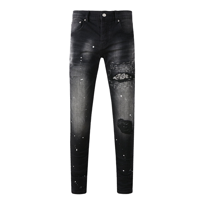 Mens trendy purple jeans 100% cotton Pure Cotton High Street Trend