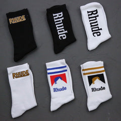 Men rhude socks letter cotton socks