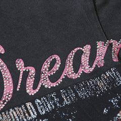 Valeforever Vale T Shirts Black acid-washed, distressed finish with printed and rhinestone-embellished graphics.