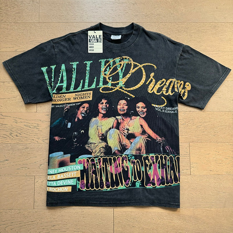 Valeforever Vale T Shirts Girl with a vintage, washed-look aesthetic