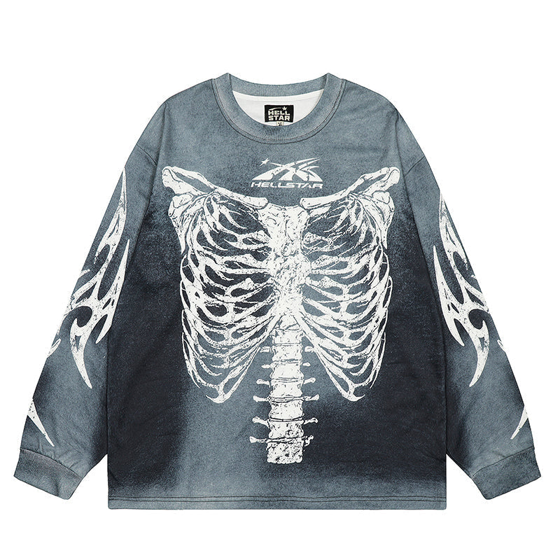 Hellstar Long Sleeve Shirts Hip-hop loose oversize High-quality pure cotton high-street clothing