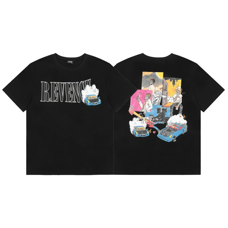 Revenge T Shirts High-quality streetwear with trendy Painted decoration