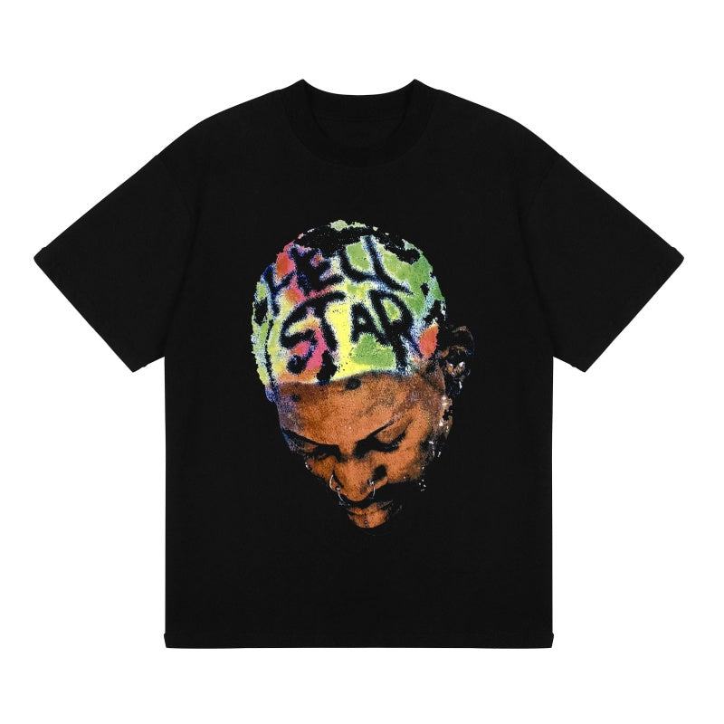 BIG FACE T shirts Pure Cotton High-Street Fashion