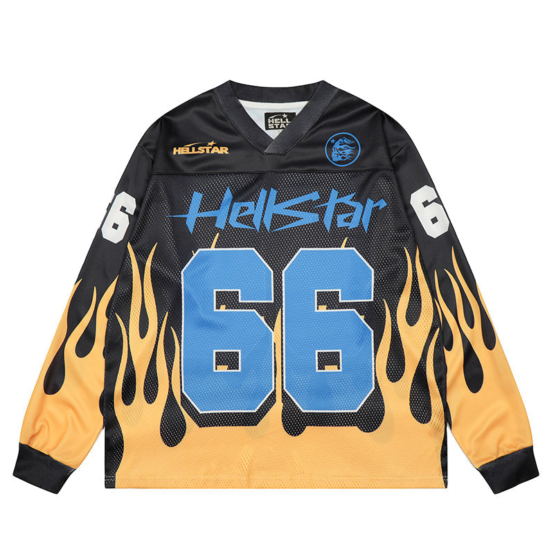Hellstar Long Sleeve Shirts Hip-hop loose oversize High-quality pure cotton high-street clothing