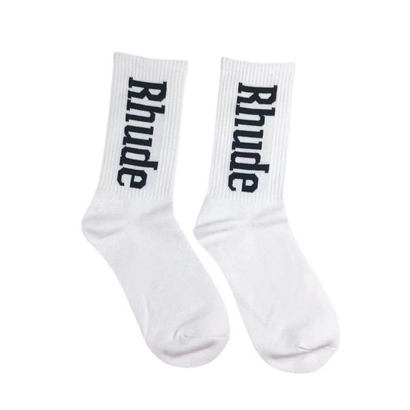 Men rhude socks letter cotton socks