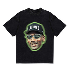 BIG FACE T shirts Pure Cotton High-Street Fashion