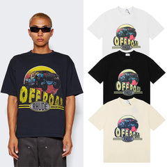RD T Shirts Off-Road Vehicle Printed Cotton Casual Short Sleeve Men and Women