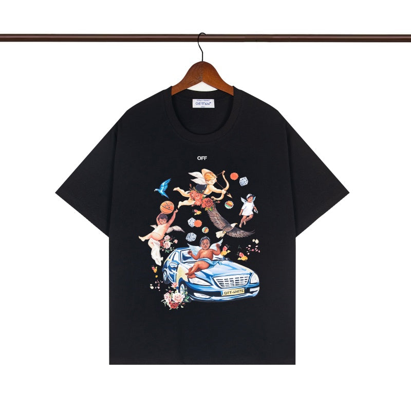 OFF WHITE T SHIRTS High-quality pure cotton high-street style