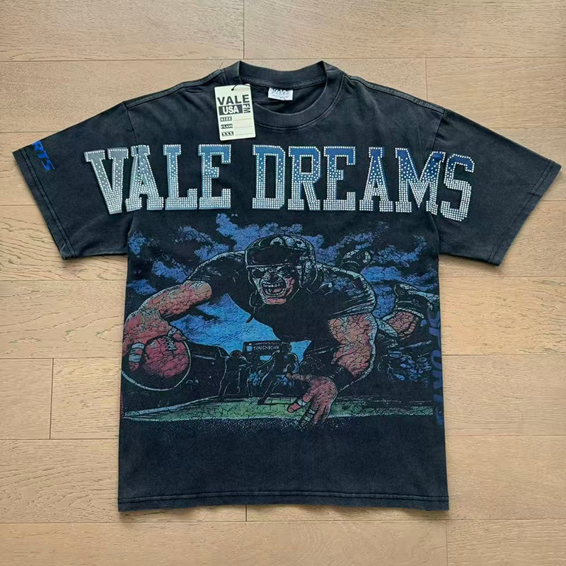 Valeforever Vale T Shirts Washed, vintage-effect cartoon print