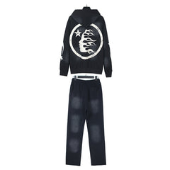 Hellstar Hoodie And Pants Two-Piece Set High-quality pure cotton high-street clothing