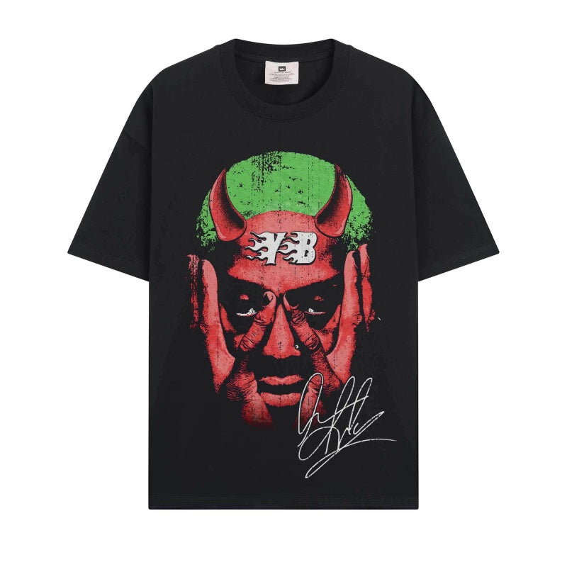 BIG FACE T shirts Pure Cotton High-Street Fashion