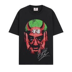 BIG FACE T shirts Pure Cotton High-Street Fashion