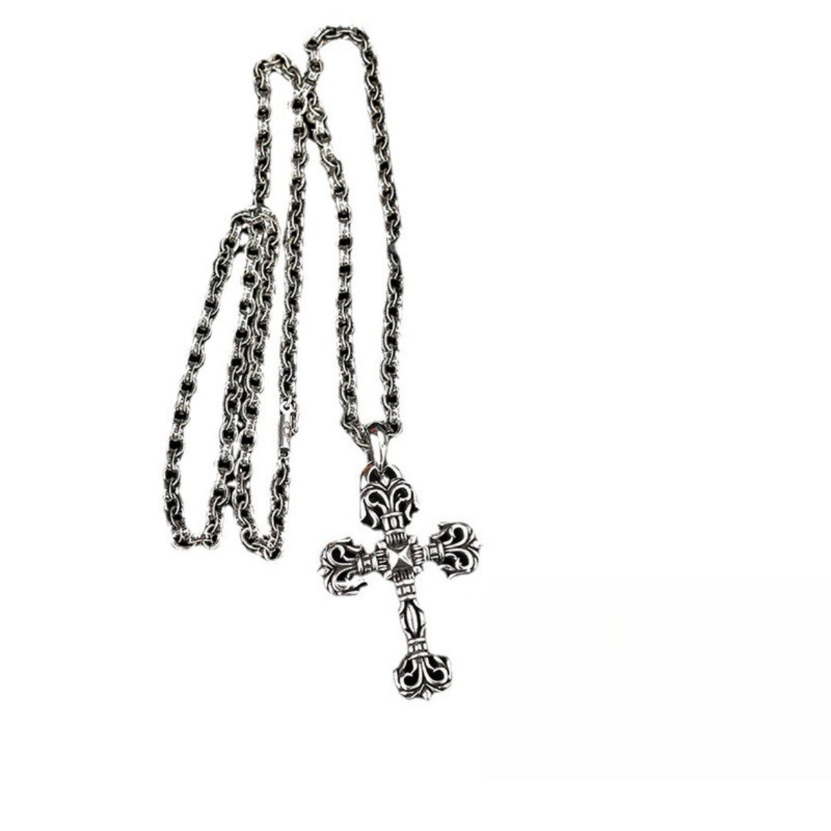 CHH Chrome heart Cross Necklace Men's and Women's Sterling Silver Vintage Large Pendant