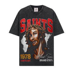BIG FACE T shirts Pure Cotton High-Street Fashion