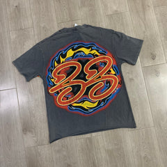 DUAA T shirts Stylish Short-Sleeve T-Shirt with Spliced Sleeves, Print, and Rhinestone Embellishment