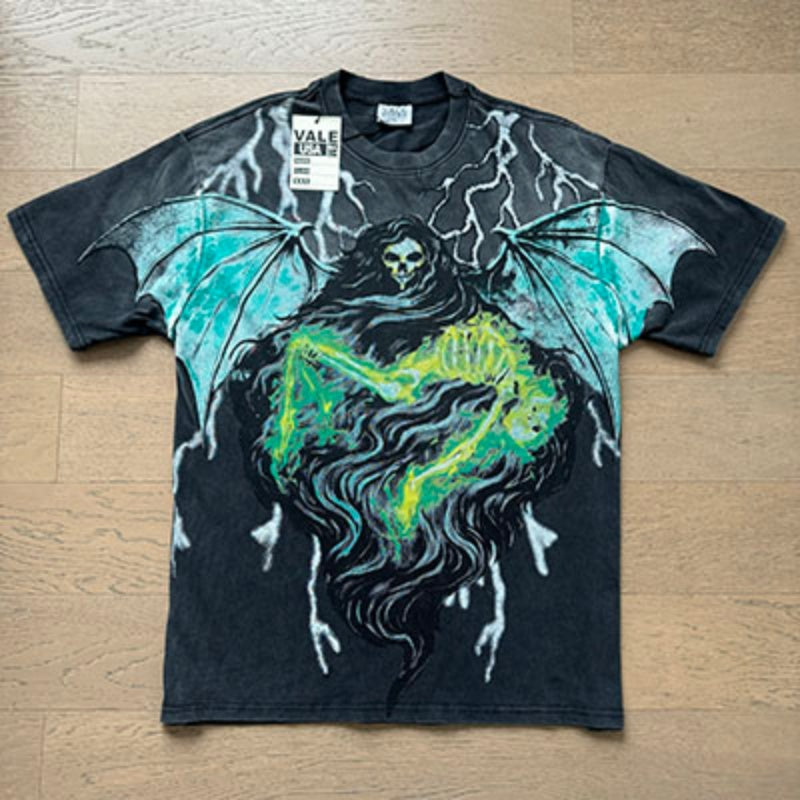 Valeforever Vale T Shirts Washed black with a distressed finish