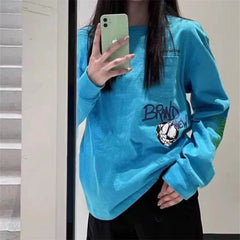 CHH  Heart Long Sleeve Shirt Unisex Fashion Loose Long Sleeve Shirt