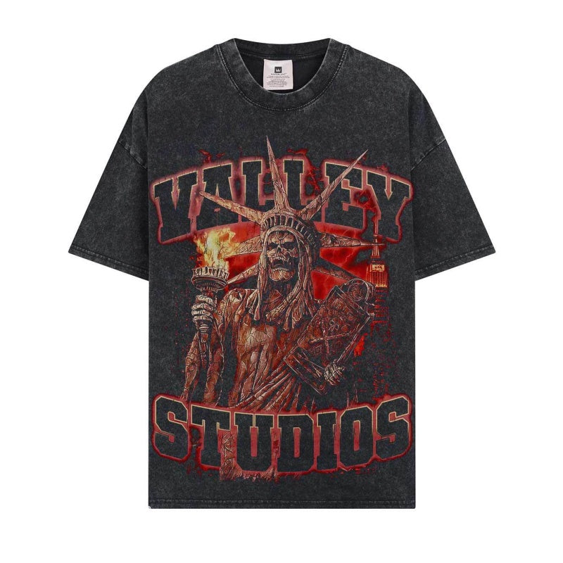 BIG FACE T shirts Pure Cotton High-Street Fashion