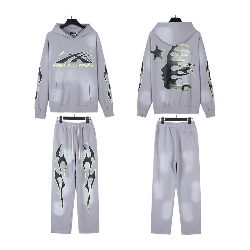 Hellstar Hoodie And Pants Two-Piece Set High-quality pure cotton high-street clothing