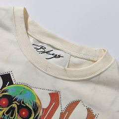 BKYS T Shirts Hot Diamonds Skull Car Print