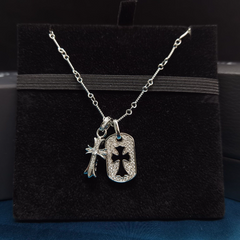 CHH Chrome heart Cross Necklace Men's and Women's Cross Necklace Full of Diamonds