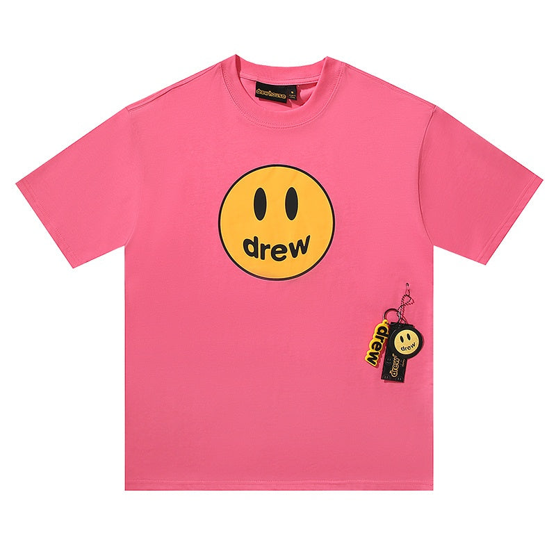 DREW HOUSE T Shirts Trendy pink smiley face print