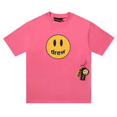 DREW HOUSE T Shirts Trendy pink smiley face print