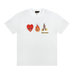 DREW HOUSE T Shirts Little Heart Flame Hand