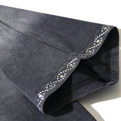 Valeforever Vale T Shirts Washed black with a distressed finish and hot-fix rhinestones.
