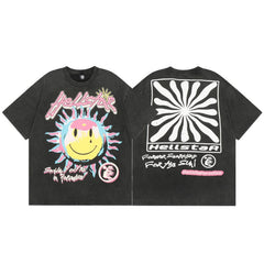 Hellstar T Shirt Print Loose High-quality pure cotton high-street clothing