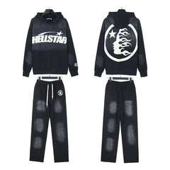 Hellstar Hoodie And Pants Two-Piece Set High-quality pure cotton high-street clothing
