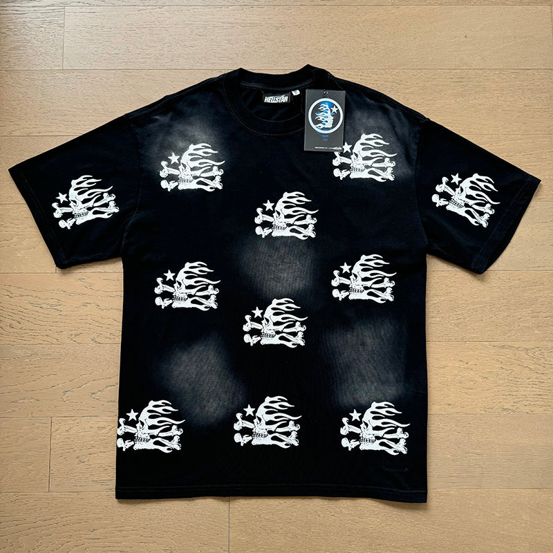 Hellstar T Shirts Washed Aging Process High-quality pure cotton high-street clothing