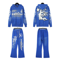 Hellstar Hoodie And Pants Two-Piece Set High-quality pure cotton high-street clothing
