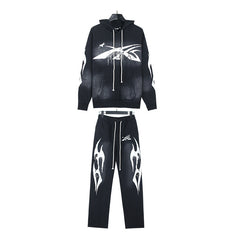 Hellstar Hoodie And Pants Two-Piece Set High-quality pure cotton high-street clothing