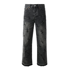 Mens trendy purple jeans 100% cotton High Street Distressed