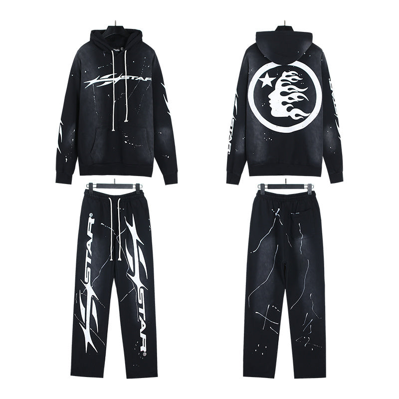 Hellstar Hoodie And Pants Two-Piece Set High-quality pure cotton high-street clothing