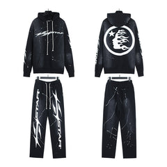 Hellstar Hoodie And Pants Two-Piece Set High-quality pure cotton high-street clothing