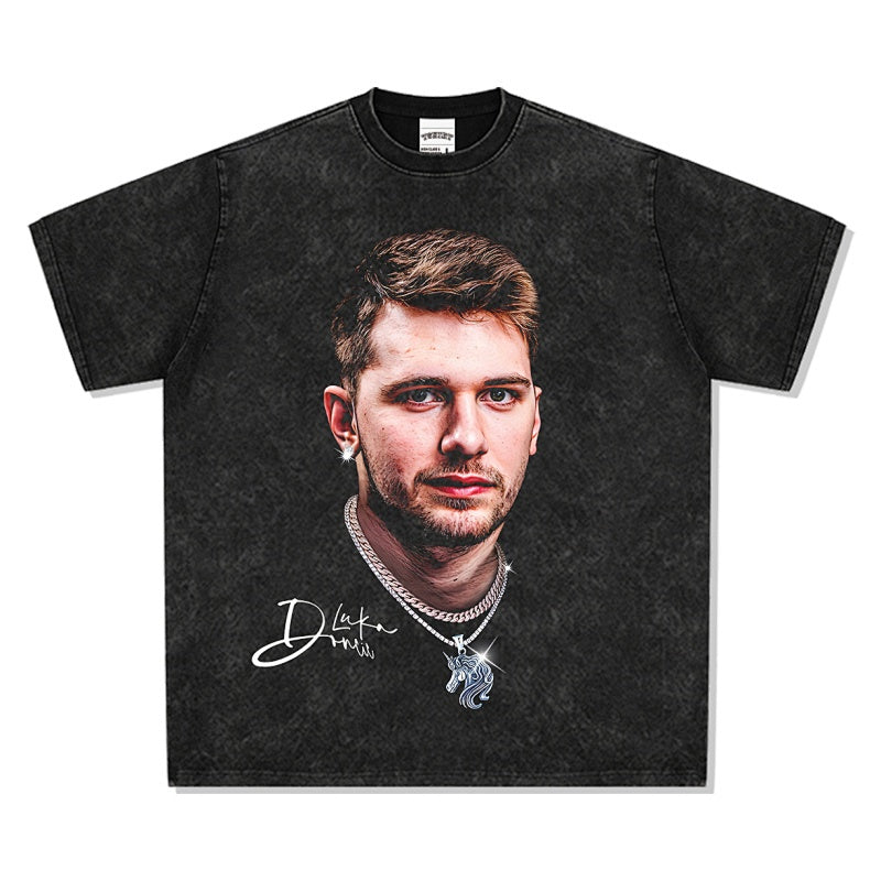 BIG FACE T shirts Pure Cotton High-Street Fashion
