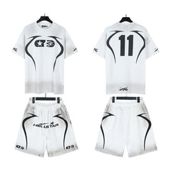 Hellstar T-Shirt And Shorts Two-Piece Set High-quality pure cotton high-street clothing