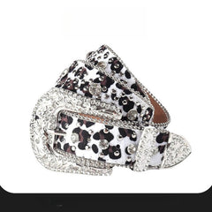 Hip-hop punk rhinestone belt punk leopard print
