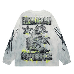 Hellstar Long Sleeve Shirts Hip-hop loose oversize High-quality pure cotton high-street clothing