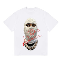 BIG FACE T shirts Pure Cotton High-Street Fashion
