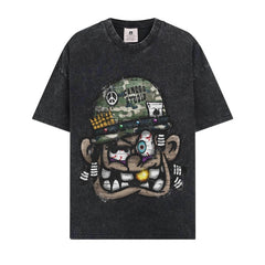 BIG FACE T shirts Pure Cotton High-Street Fashion