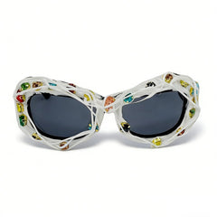 Trendy punk glasses vine rhinestone retro