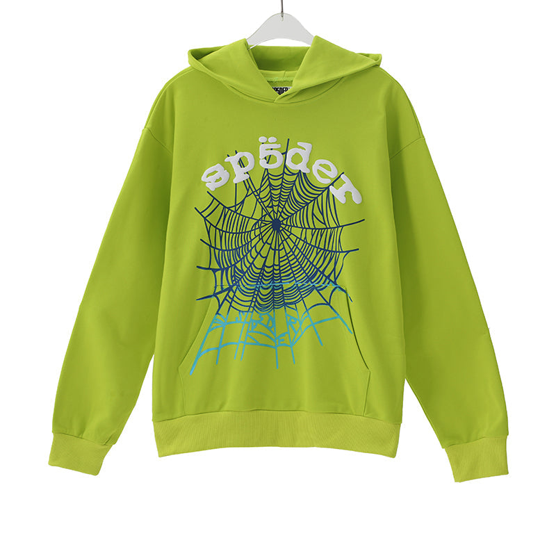 Sp5der Hoodie Cobweb Puff Print Pure Cotton