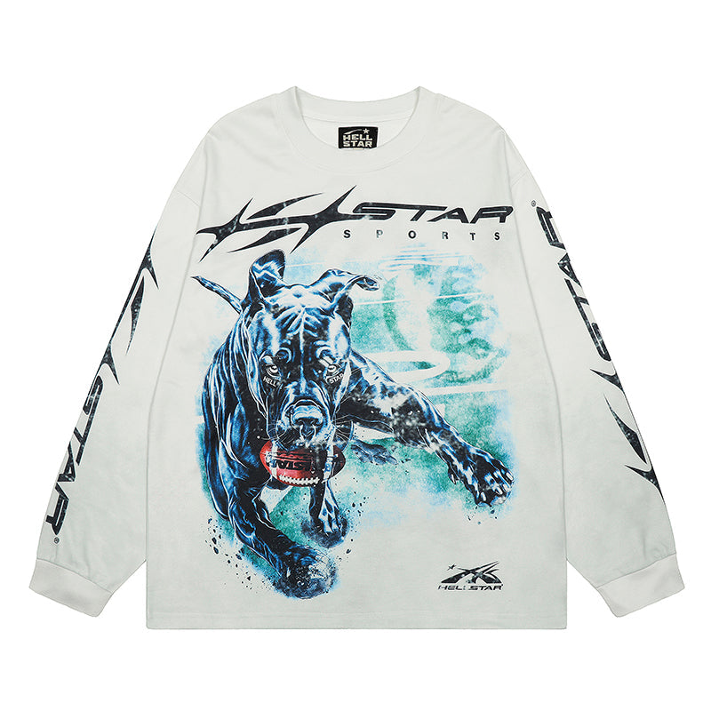 Hellstar Long Sleeve Shirts Hip-hop loose oversize High-quality pure cotton high-street clothing