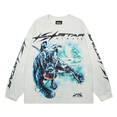 Hellstar Long Sleeve Shirts Hip-hop loose oversize High-quality pure cotton high-street clothing